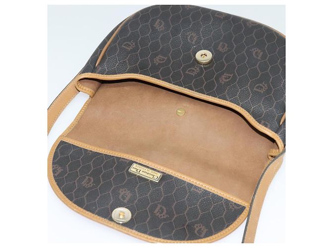 Borsa a spalla in tela a nido d'ape Christian Dior in pelle PVC nera Auth BA2400 - vista 15