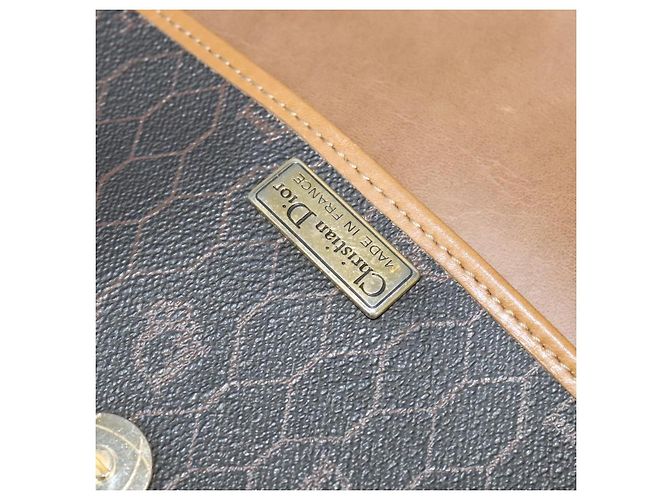 Borsa a spalla in tela a nido d'ape Christian Dior in pelle PVC nera Auth BA2400 - vista 16