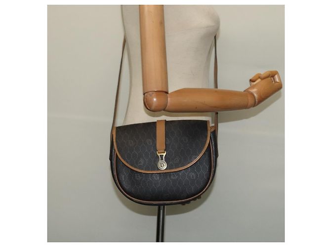 Borsa a spalla in tela a nido d'ape Christian Dior in pelle PVC nera Auth BA2400 - vista 21