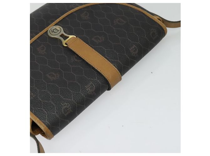 Borsa a spalla in tela a nido d'ape Christian Dior in pelle PVC nera Auth BA2400 - vista 6