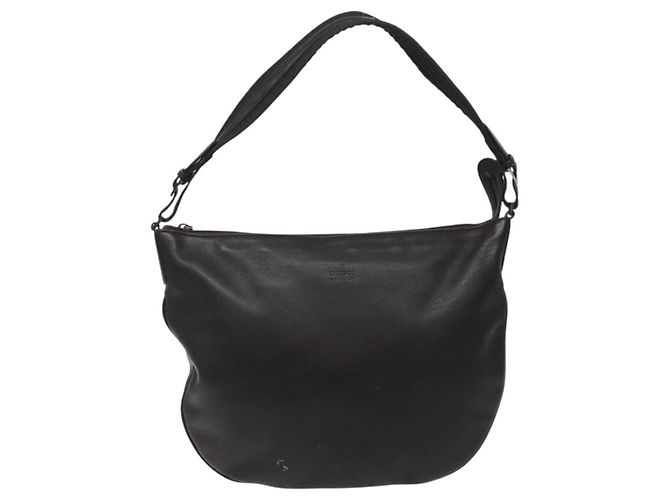 Borsa a Spalla GUCCI in Pelle Marrone Argento 001 1206 Auth bs25922 - vista 2