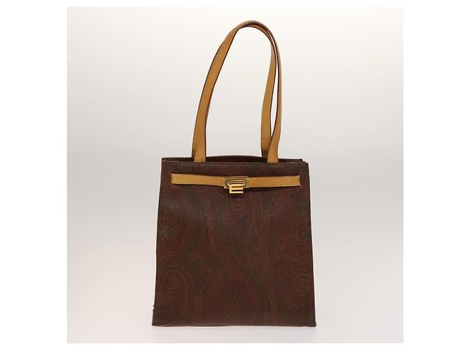 ETRO Borsa a Mano PVC Nylon 4Set Marrone Nero Auth bs25971 - vista 2