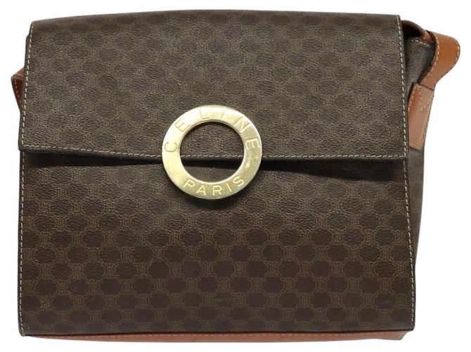 Céline CELINE Macadam Canvas Schultertasche, PVC-Leder, braun, gold, authentisch, MX459 Golden - Ansicht 13