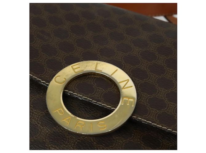 Céline CELINE Macadam Canvas Schultertasche, PVC-Leder, braun, gold, authentisch, MX459 Golden - Ansicht 18
