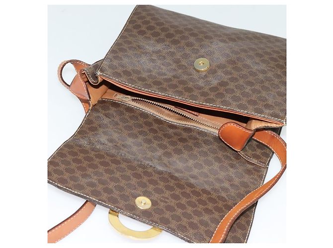 Céline CELINE Macadam Canvas Schultertasche, PVC-Leder, braun, gold, authentisch, MX459 Golden - Ansicht 9