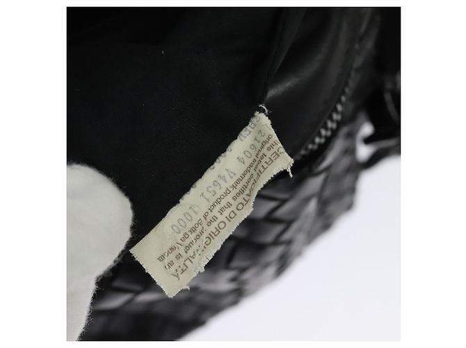 Autre Marque BOTTEGA VENETA INTRECCIATO Borsa a vita Pelle Nera Auth MX365 Nero - vista 12