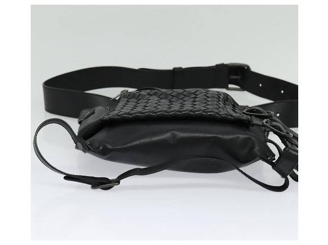 Autre Marque BOTTEGA VENETA INTRECCIATO Borsa a vita Pelle Nera Auth MX365 Nero - vista 5
