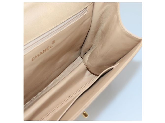 Borsa a Spalla CHANEL in Pelle Caviar Beige Oro CC Auth BA2341 D'oro - vista 18