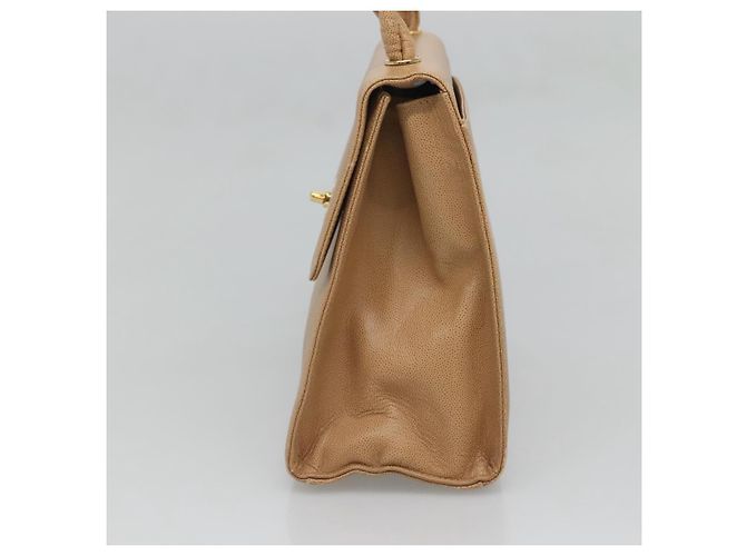 Borsa a Spalla CHANEL in Pelle Caviar Beige Oro CC Auth BA2341 D'oro - vista 4