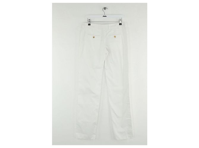 Saint Laurent White Cotton Straight Pants - view 3