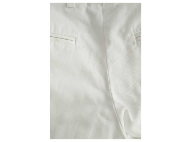 Saint Laurent White Cotton Straight Pants - view 5