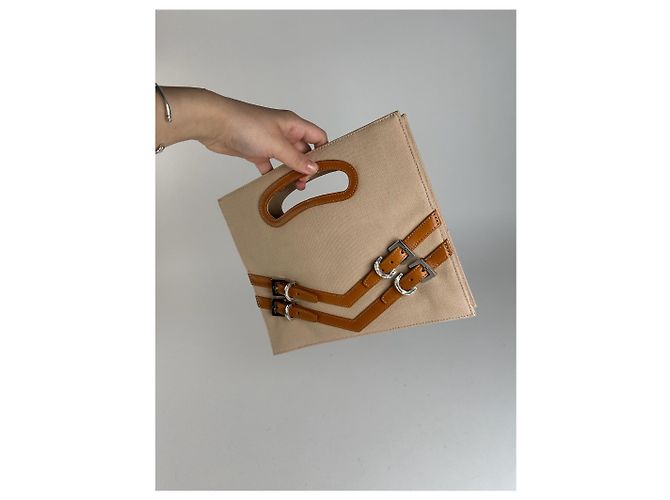 Yves Saint Laurent Vintage YSL Baumwolltasche beige - Ansicht 3