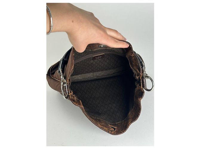 Vintage Gucci Bambo Polyester Tasche Braun - Ansicht 8
