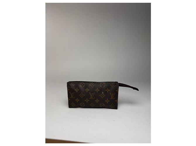 Clutch in pelle monogramma vintage Louis Vuitton marrone - vista 13