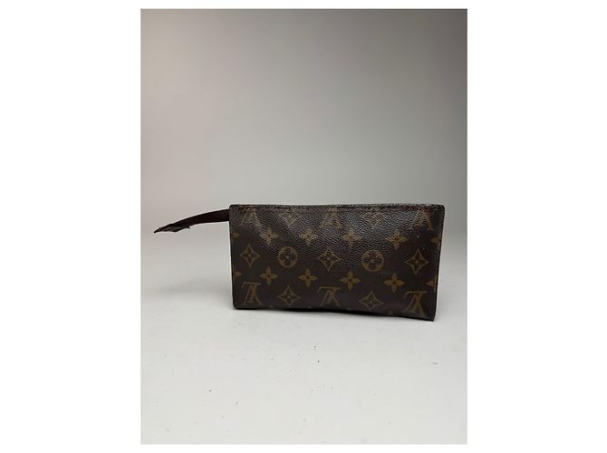 Clutch in pelle monogramma vintage Louis Vuitton marrone - vista 2