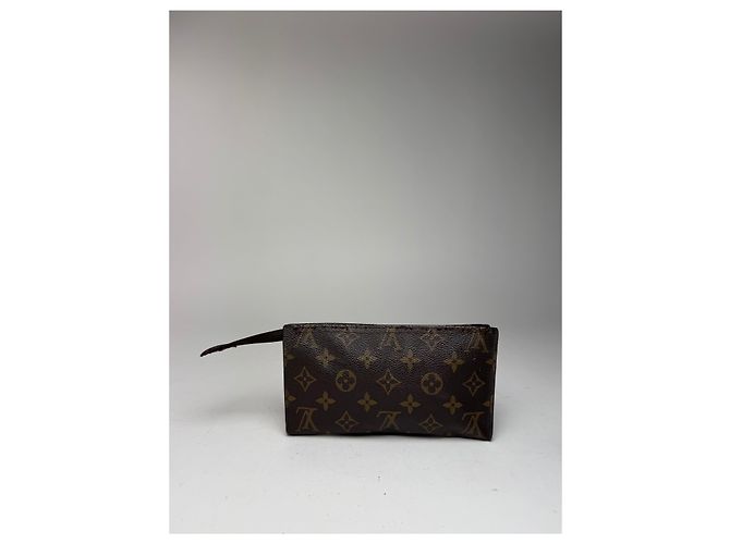 Clutch in pelle monogramma vintage Louis Vuitton marrone - vista 5
