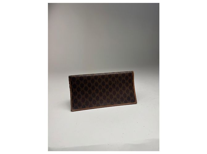 Céline Vintage Celine Monogramm Leder Kartenhalter ID Halter Braun - Ansicht 2