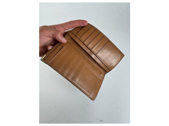 Céline Vintage Celine Monogramm Leder Kartenhalter ID Halter Braun - Ansicht 4