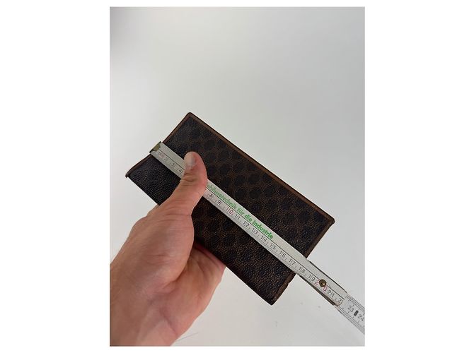 Céline Vintage Celine Monogramm Leder Kartenhalter ID Halter Braun - Ansicht 7