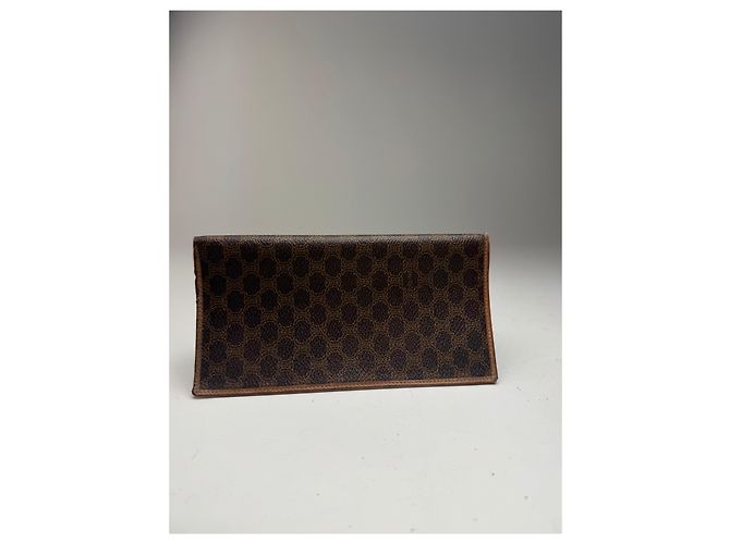 Céline Vintage Celine Monogramm Leder Kartenhalter ID Halter Braun - Ansicht 9