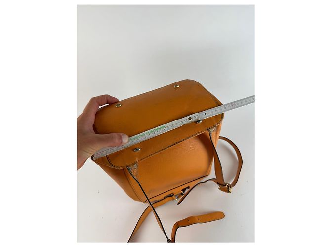 Céline Vintage Celine Paris Leather backpack Orange Yellow - view 14