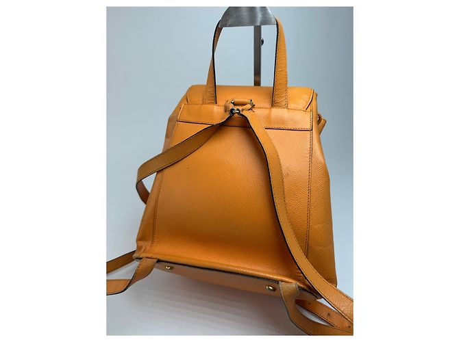 Céline Vintage Celine Paris Leather backpack Orange Yellow - view 15