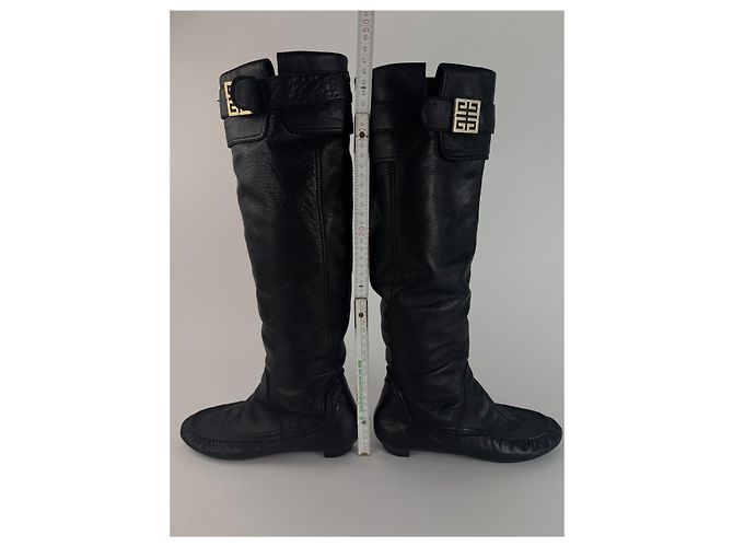 Stivali in pelle vintage Givenchy neri EU38 Nero - vista 12