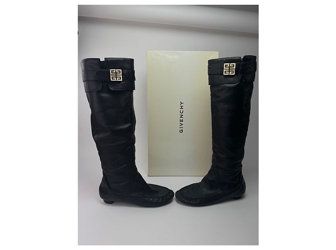 Stivali in pelle vintage Givenchy neri EU38 Nero - vista 2