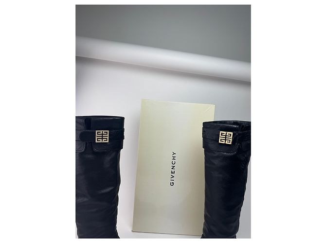 Stivali in pelle vintage Givenchy neri EU38 Nero - vista 3