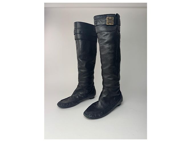 Stivali in pelle vintage Givenchy neri EU38 Nero - vista 7