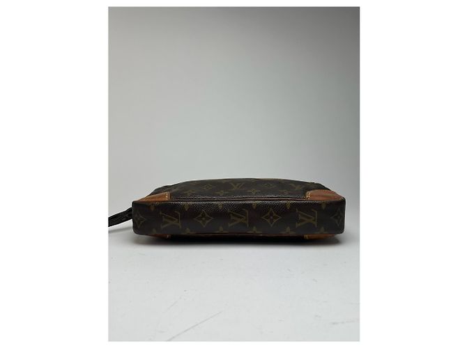 Clutch in pelle monogramma Louis Vuitton vintage marrone - vista 10
