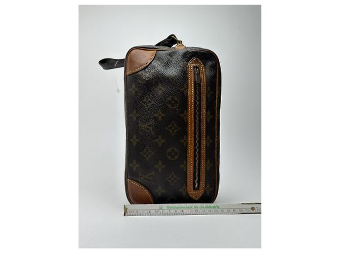 Clutch in pelle monogramma Louis Vuitton vintage marrone - vista 11