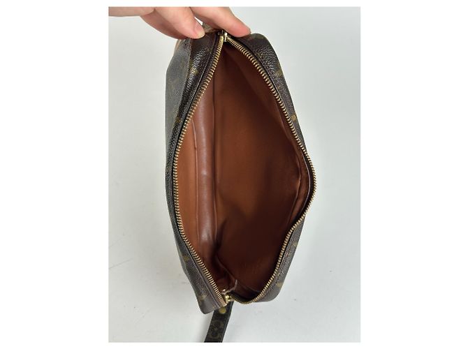 Clutch in pelle monogramma Louis Vuitton vintage marrone - vista 5