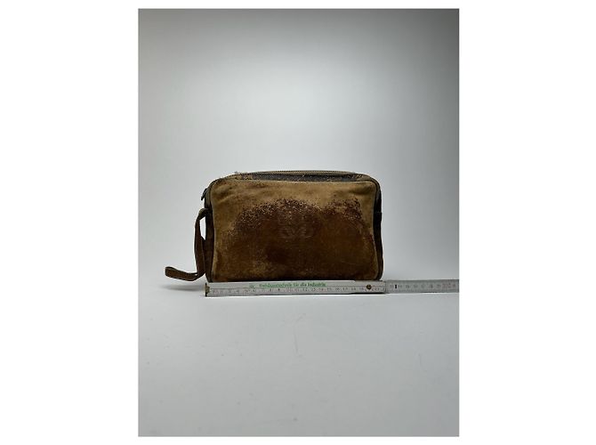 Clutch in pelle vintage Loewe Madrid marrone - vista 10