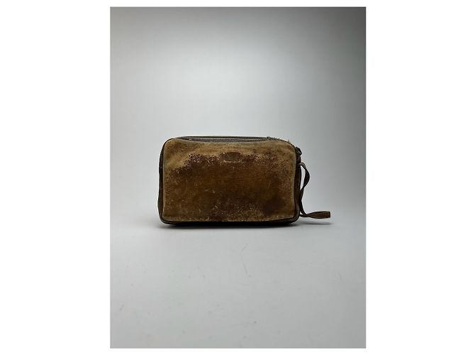 Clutch in pelle vintage Loewe Madrid marrone - vista 2