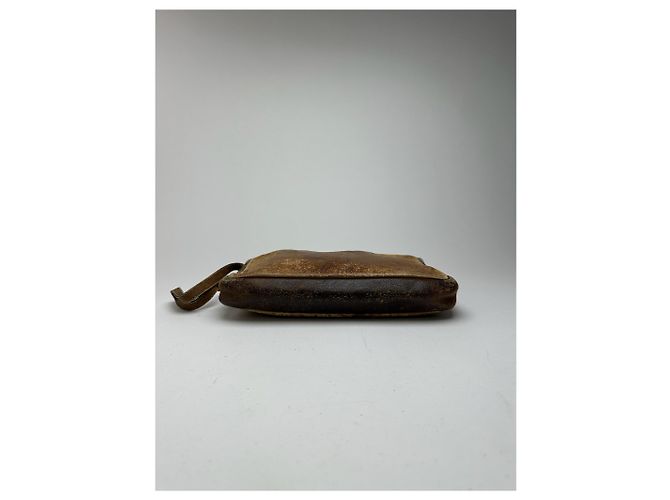 Clutch in pelle vintage Loewe Madrid marrone - vista 8