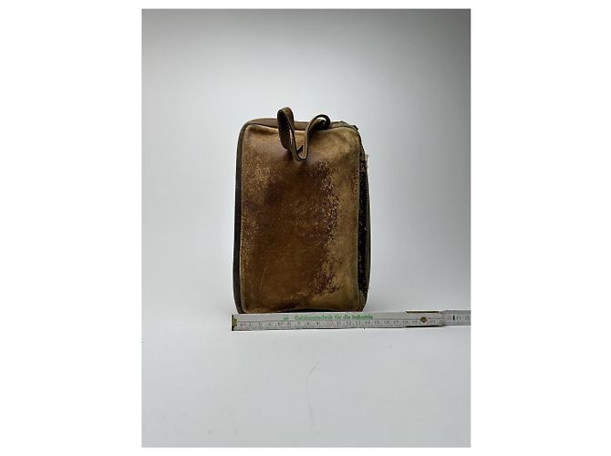 Clutch in pelle vintage Loewe Madrid marrone - vista 9
