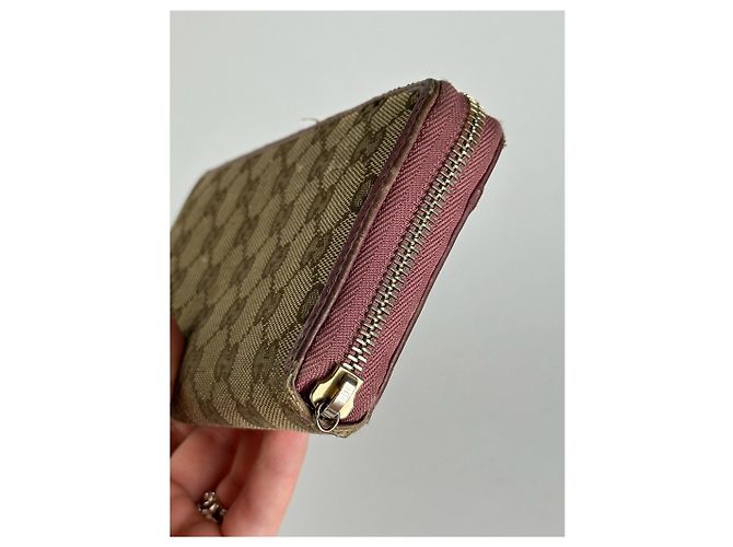 Vintage Gucci Monogram Wallet beige pink - view 12