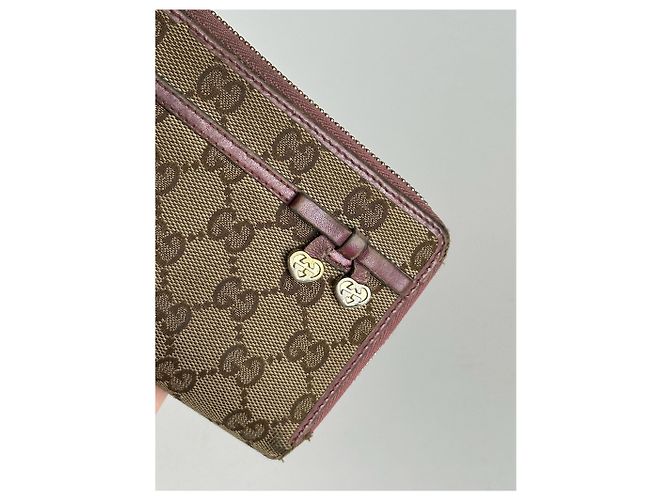Vintage Gucci Monogram Wallet beige pink - view 3