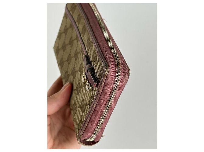 Vintage Gucci Monogram Wallet beige pink - view 4