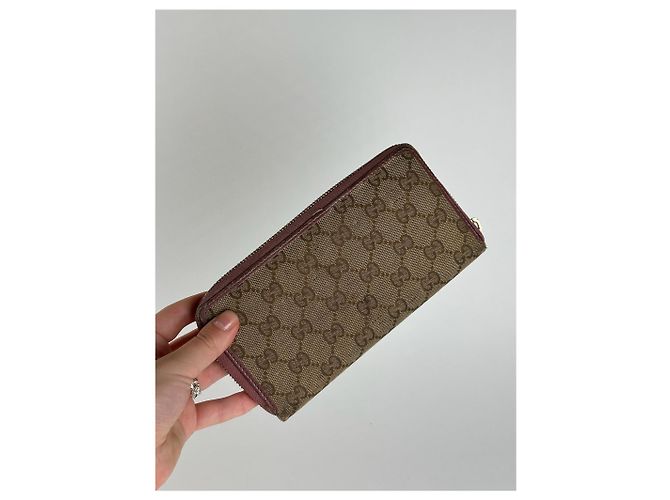 Vintage Gucci Monogram Wallet beige pink - view 8