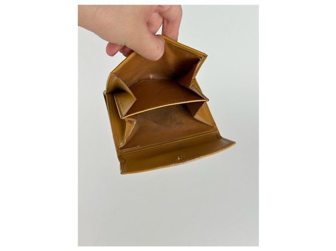 Céline Vintage Celine Leather Monogram Wallet Brown Yellow - view 10