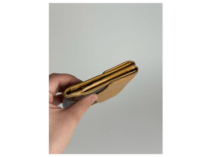 Céline Vintage Celine Leather Monogram Wallet Brown Yellow - view 4