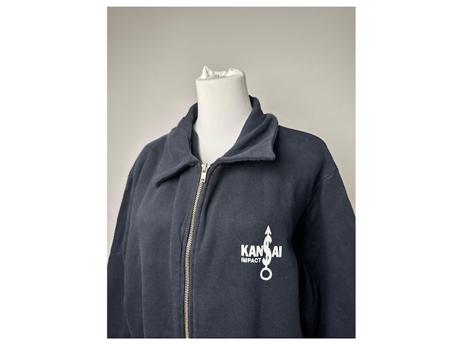 Autre Marque Giacca vintage Kansai Yamamoto in cotone blu navy L - vista 15