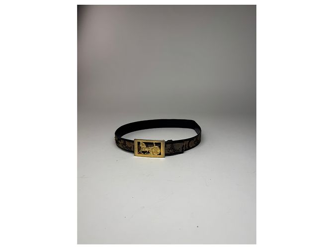 Céline Vintage Celine Macadam Leder Gürtel grau schwarz - Ansicht 5