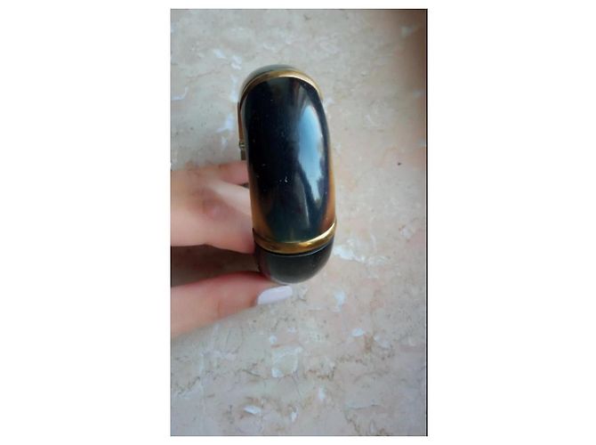 Autre Marque Braccialetto bangle in legno e resina Caramello - vista 4