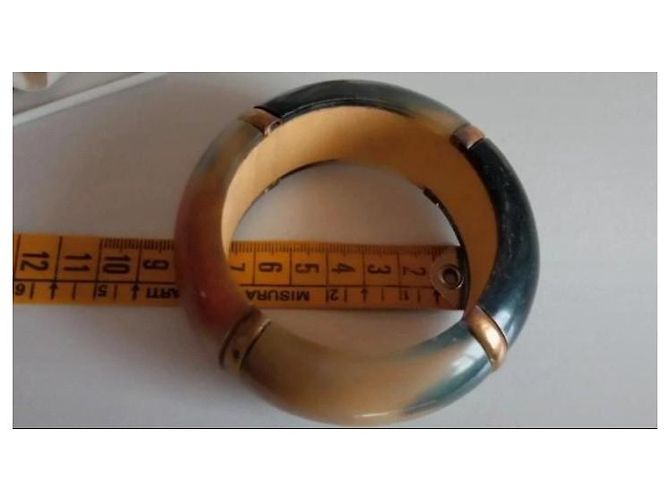 Autre Marque Braccialetto bangle in legno e resina Caramello - vista 5