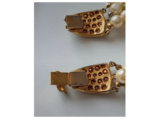Autre Marque Bracciale vintage perle con chiusura gioiello Bianco sporco - vista 4