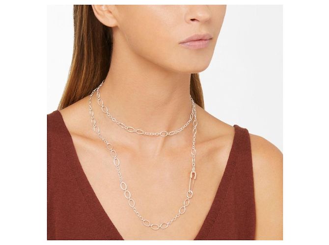 Dodo pomellato Collana Essentials in argento con spilla in oro giallo 18kt D'oro - vista 2