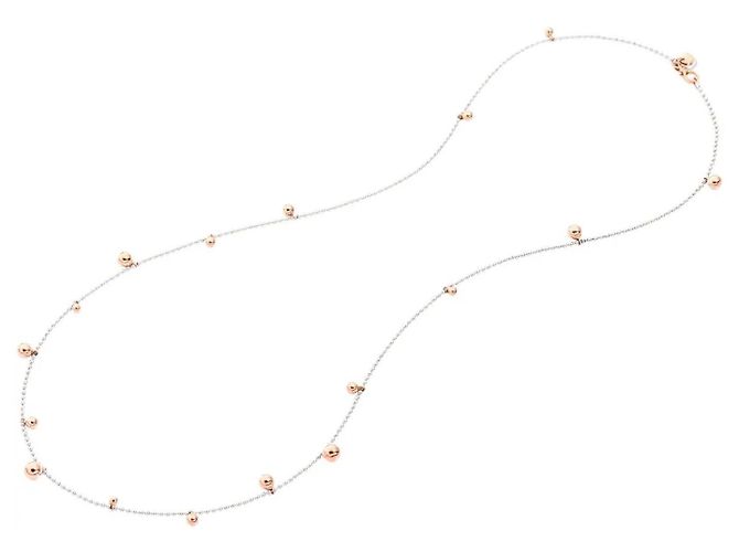Dodo pomellato Collana bollicine in argento 925 con sfere in oro rosa 9K e piastrine in argento 925 e oro rosa 9K. D'oro - vista 2
